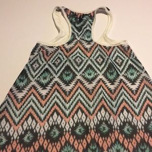 Aztec print racer back tank
